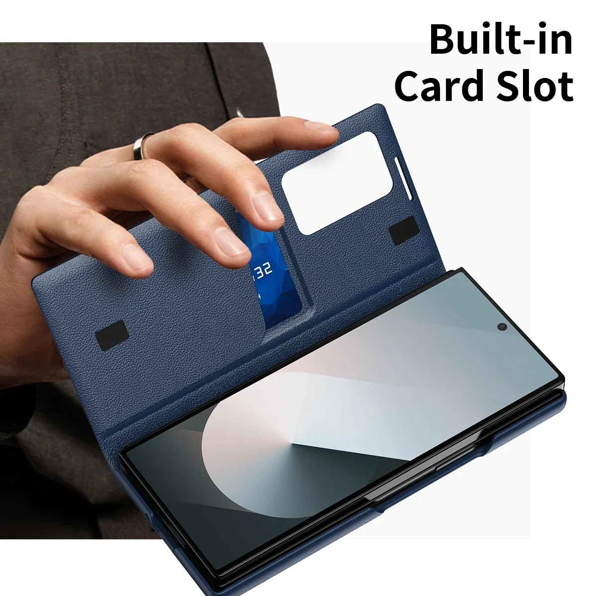 Business S-View Flip LED Window Leather Case for Orginal Samsung Galaxy Z Fold 7 6 5 4 3 Wallet Card Slot Stand Protect Cover