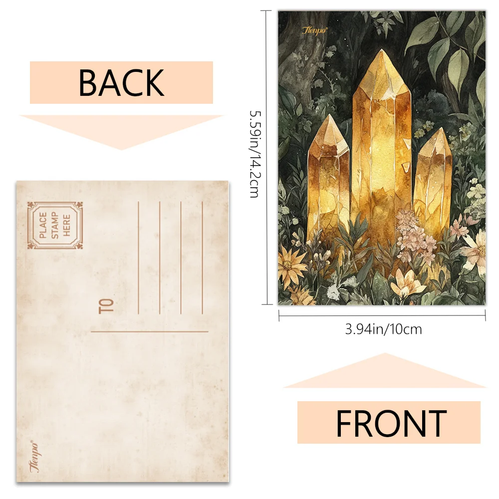 32pcs, Fairy House Postcards, decorations/greeting cards/postcards, high-precision printing, collectible and mailable