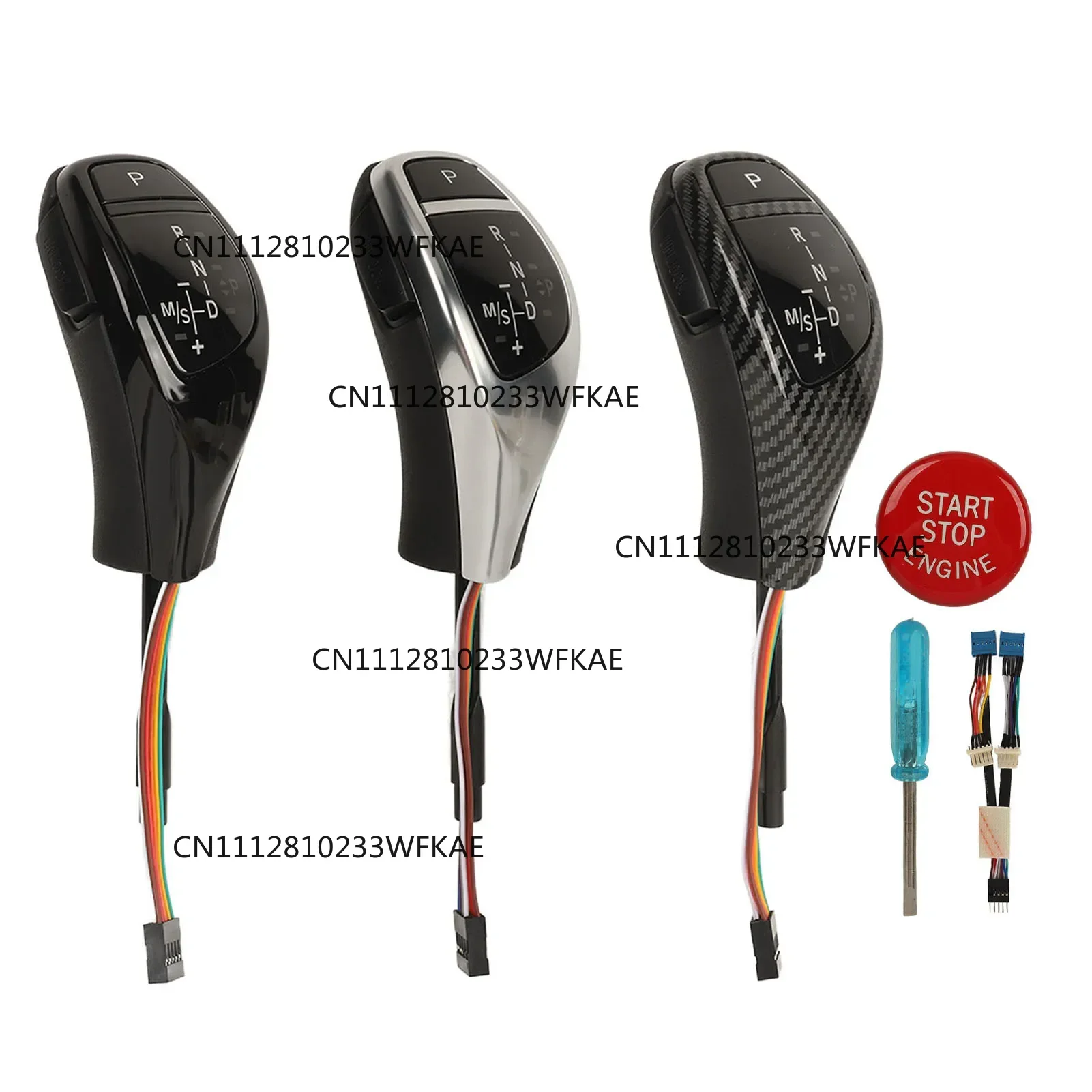 LED Shift Knob Thumb Shift Head Retrofit Kit for BMW E90 E91 E92 E93 E81 E84 LHD with One-Push Start Button