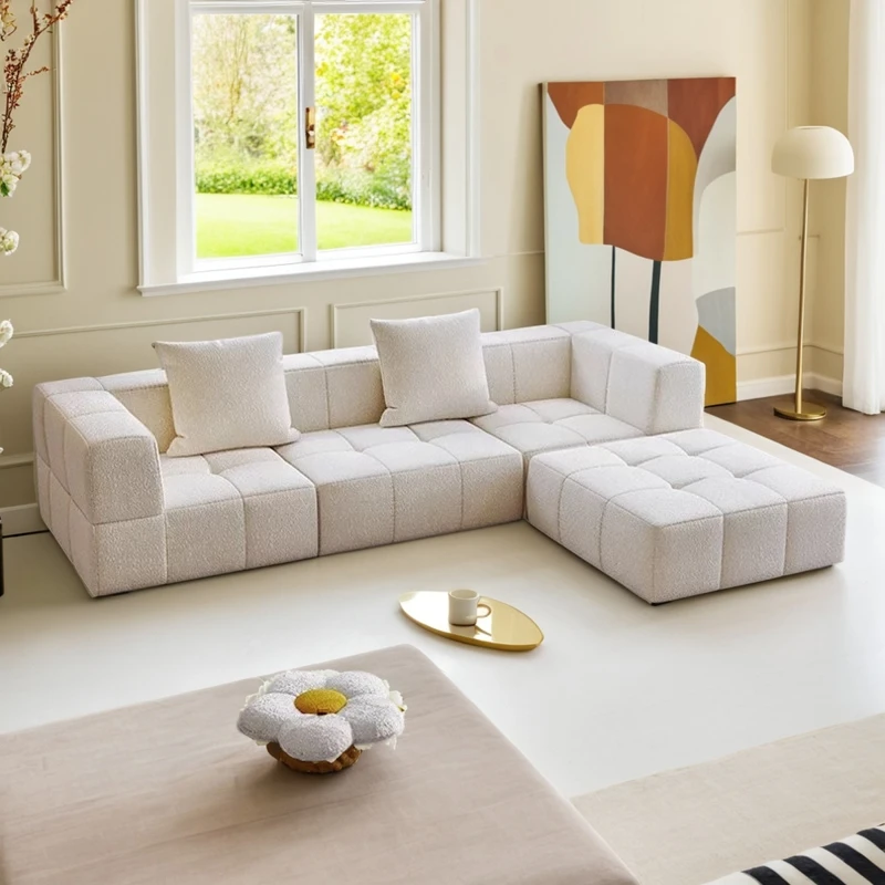 NEW Cream Style Compressed Vacuum Sofa Marshmallow Sofa Free Combination Fabric Living Room Furniture