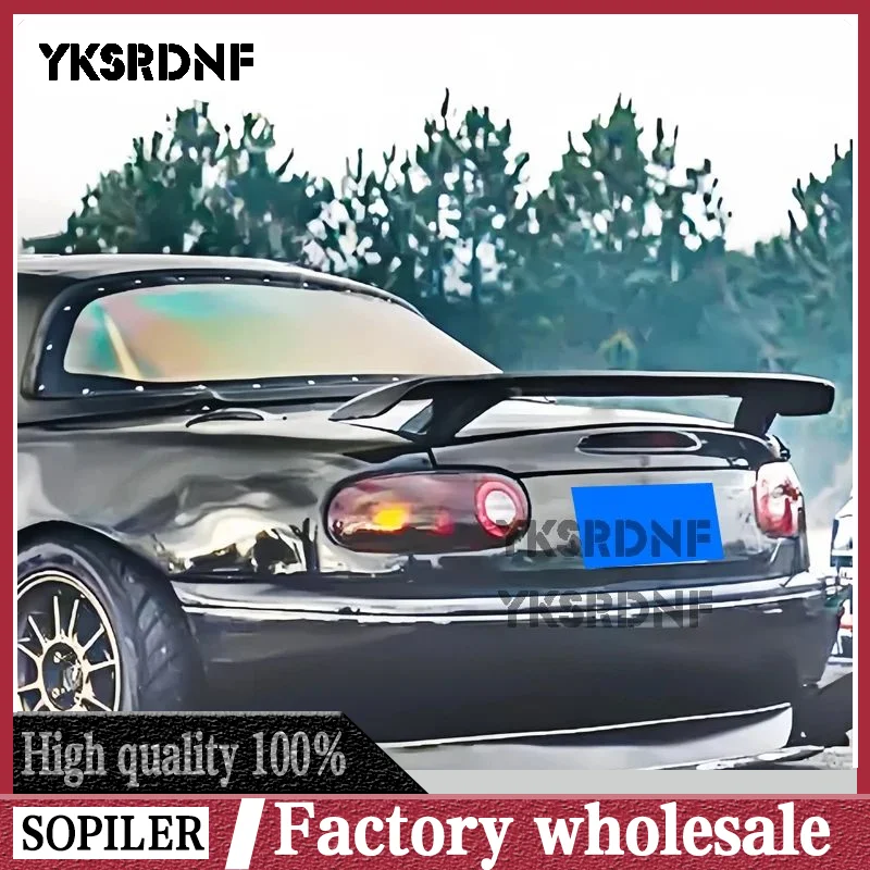 Universeller Spoiler passend für 90–24 Mazda Miata MX5 Cabrio CARBON FIBER LOOK. Hellschwarzer Heckdeckel-Hochflügel-Spoiler