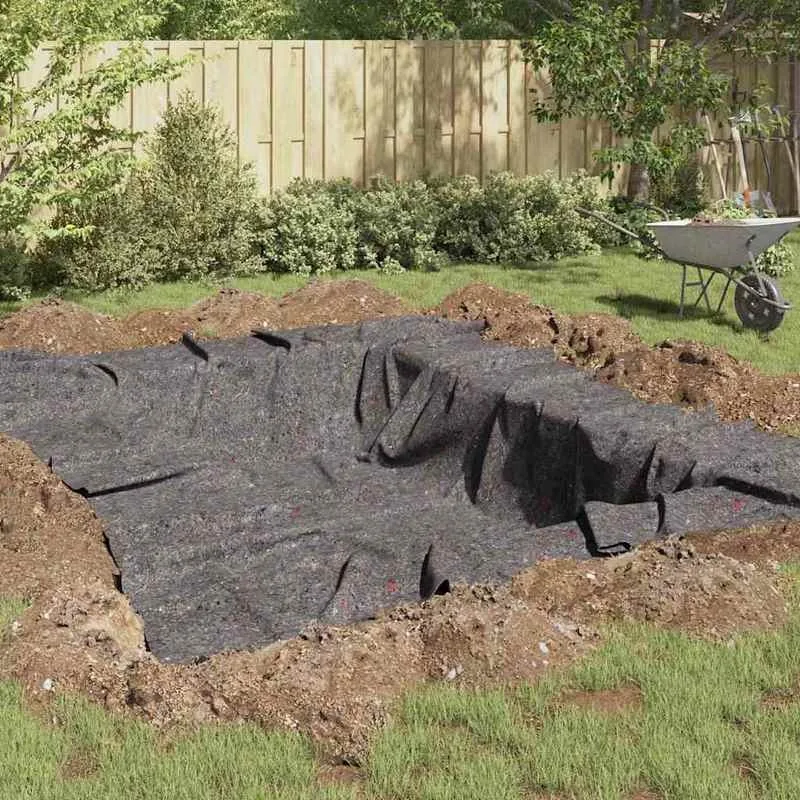 Telo per laghetto grigio 1 x 25 m in poliestere e cotone, pieghevole e robusto, adatto per laghetti da giardino e fontane