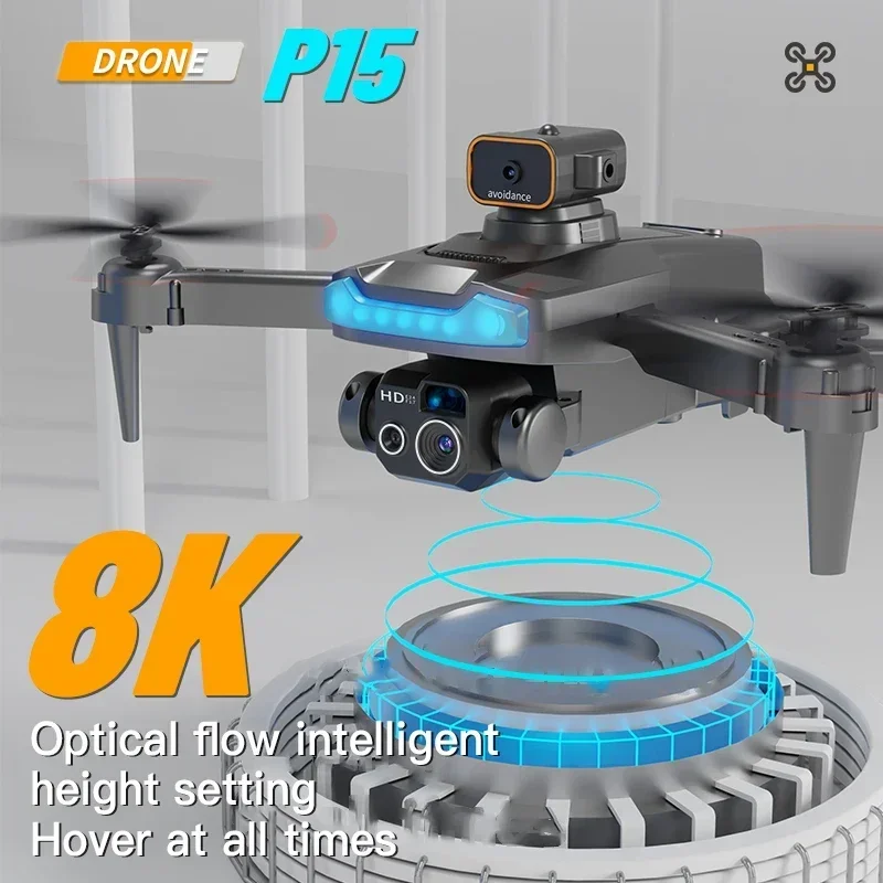 

New P15 RC Mini Drone 8K Three Camera Wide Angle Optical Flow Localization Four-way Obstacle Avoidance Quadcopter for XIAOMI