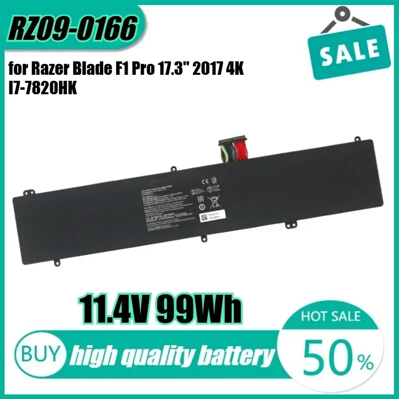 

11.4V 99Wh RZ09-0166 Laptop Battery for Razer Blade F1 Pro 17.3" 2017 4K I7-7820HK RZ09-01663E52