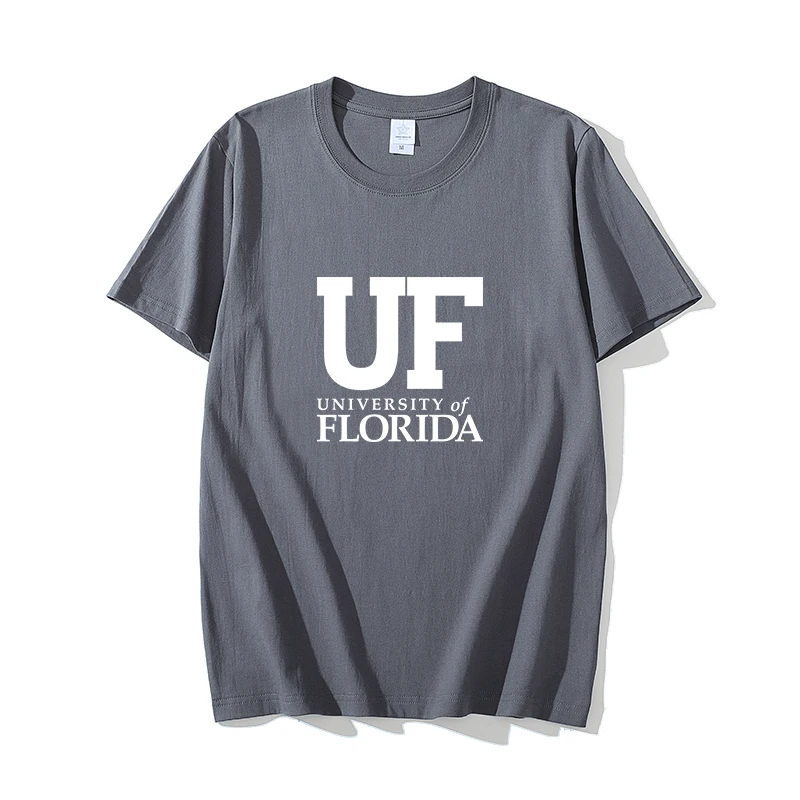 

UF University of Florida Memorial Summer Cotton T Shirts Men Simple O Neck Stretch Solid New Tops Clothing Casual Tshirt
