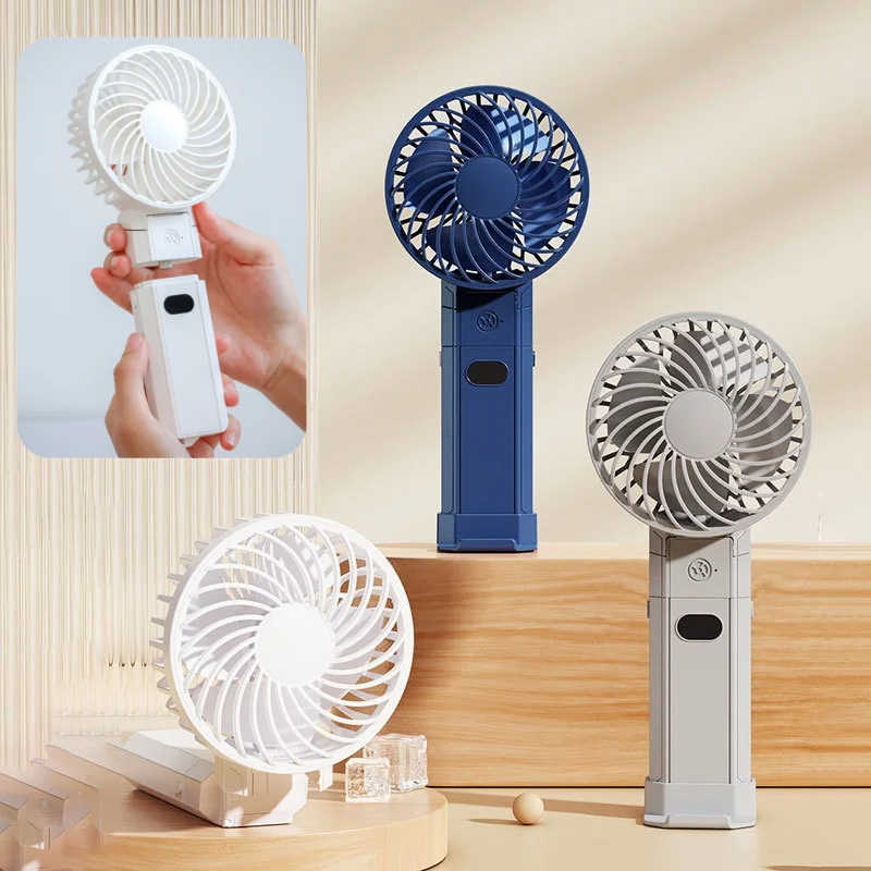 4000mAh Handheld Mini Fan Foldable Portable Outdoor Cooling Fans 3 Speed USB Rechargeable Desktop Air Circulating Fan Power Bank