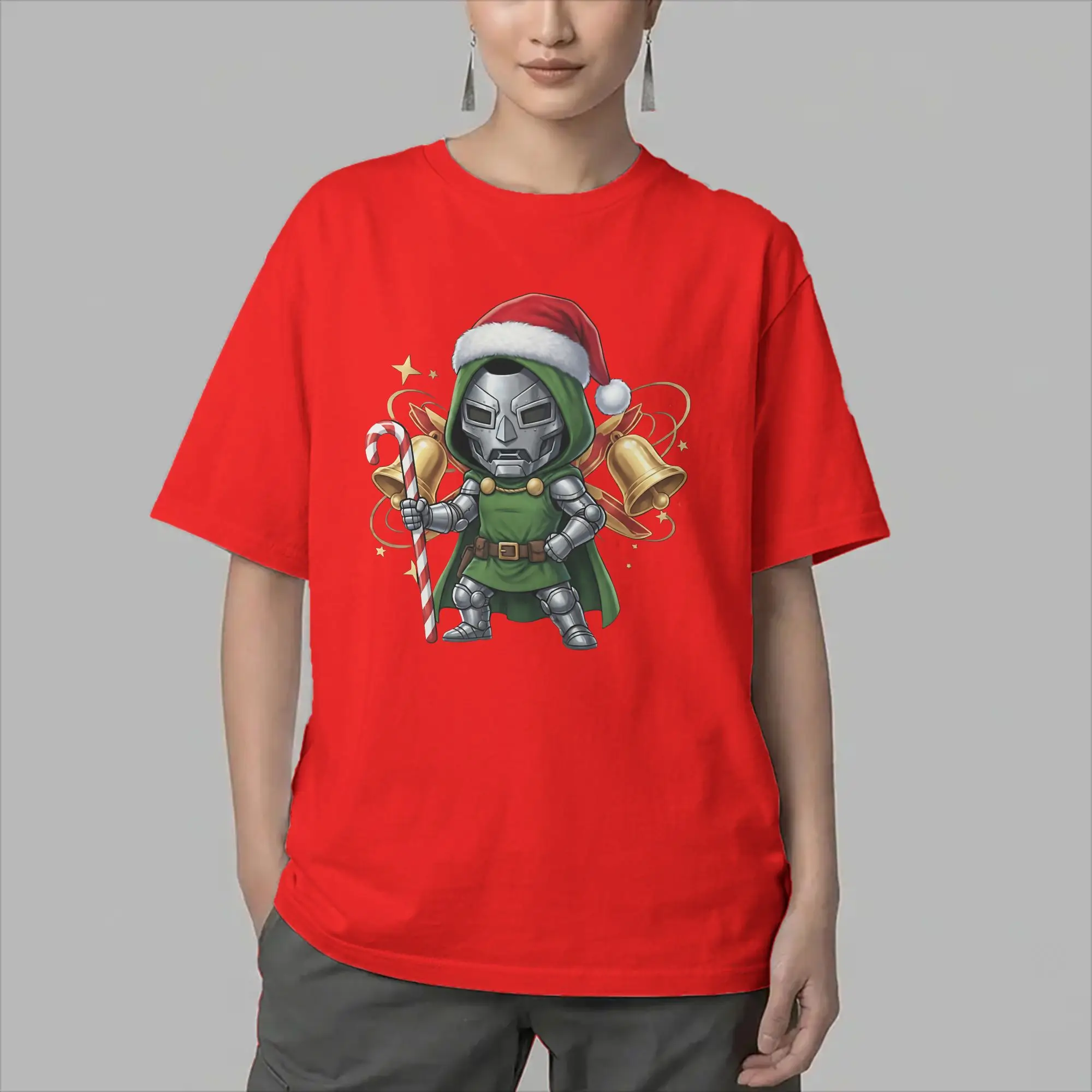 Dr Dooms Comics Christmas Men T Shirt  Vintage Tees Short Sleeve O Neck T-Shirt Cotton Plus Size Tops