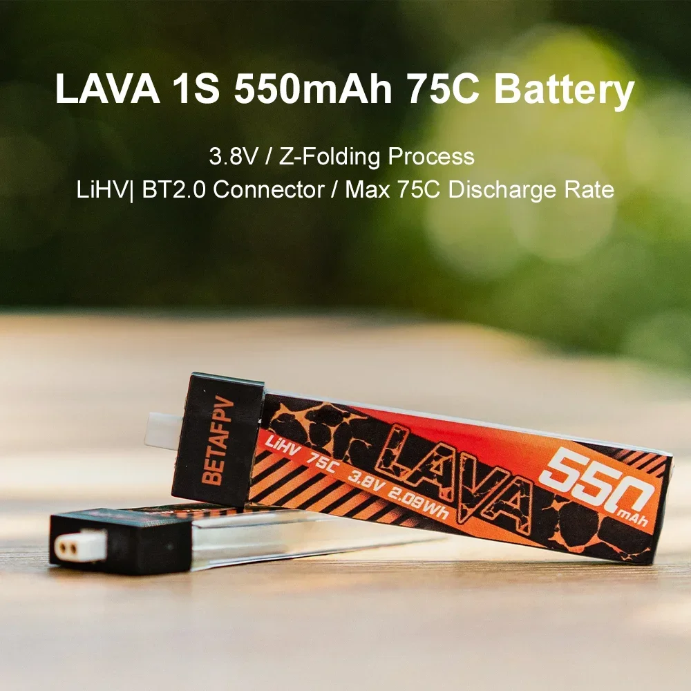 BETAFPV LAVA 1S 배터리, 550mAh 75C, 4 개