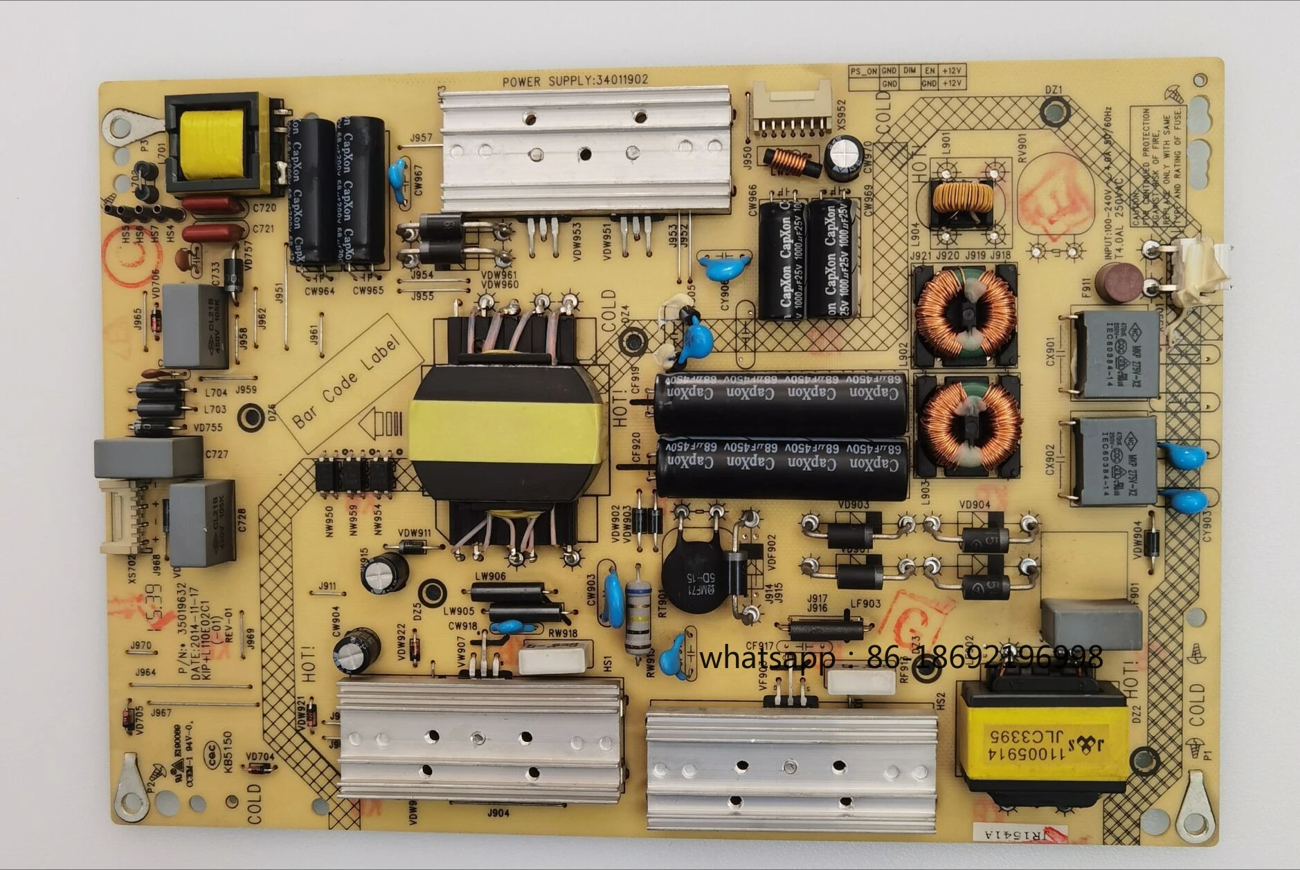 

KKTV K49J LED50X1800A 55K35U Плата питания 34011902 35019632