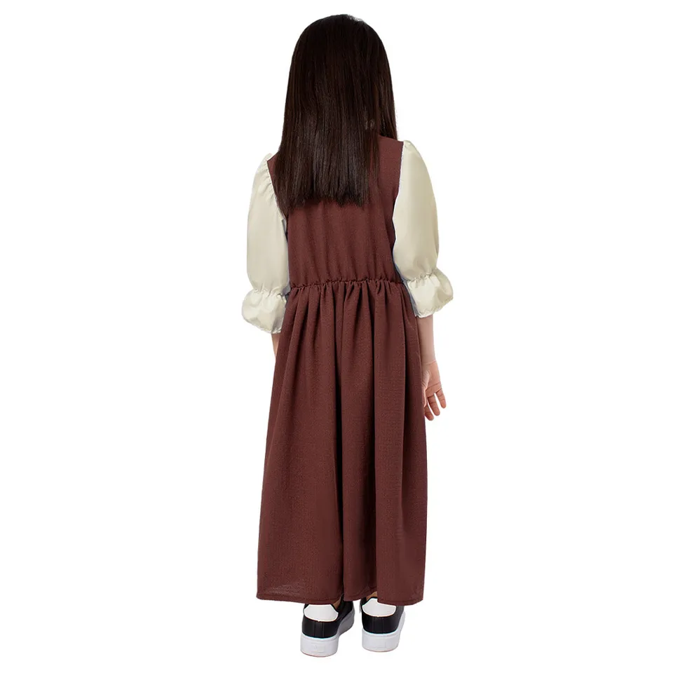 Déguisement Médiéval Renaissance Fille 12-16 Ans - Robe Manches Longues Gothique Victorien Halloween Cosplay