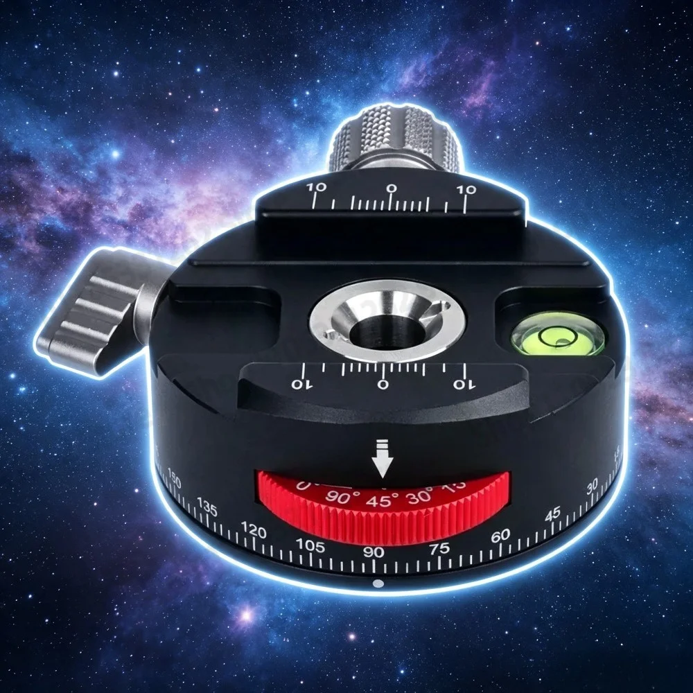 Pan-60H 360 Panoramic Rotating Clamp Seat, 5 Speed Indexing Head for RRS Gimbal, Multi Row Panorama Splicing Photography Tool