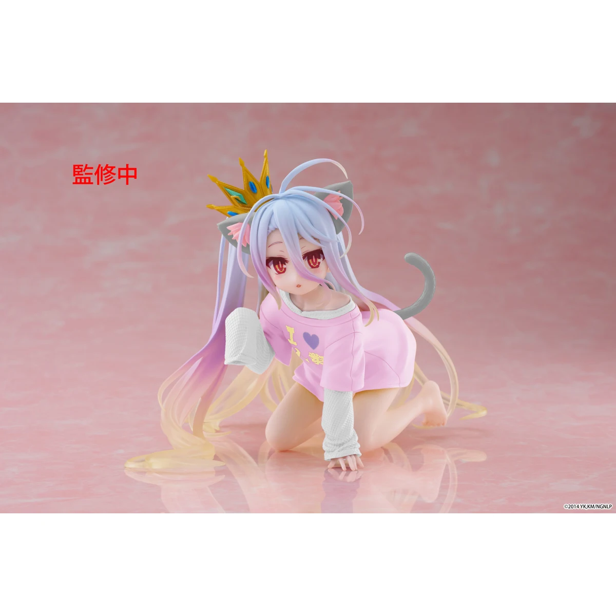 TAITO Desktop Cute No Game No Life Shiro Nekomimi T-shirt ver. Vernieuwing Collectible Anime Figuur Model Toy Bishoujo Ornamenten