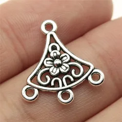 WYSIWYG 10pcs 20x19mm Flower Porous Earring Connector For Jewelry Making Earring Connector Charms Earring Connector