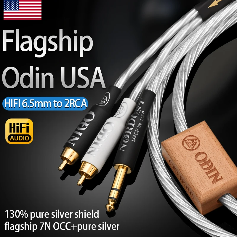 Odin HIFI 6.5mm to 2RCA Audio Cable OCC  Core 6.5mm TRS  Jack to 2RCA Cable for Mixer Speaker Amplifier