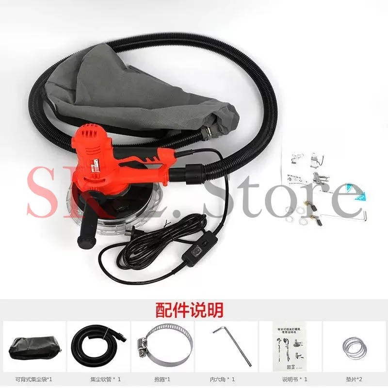 Dustless Electric Drywall Sander, Wall Putty Polisher with LED Lights for Home Decoration Grinding