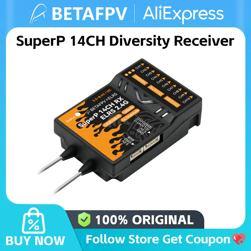 BETAFPV SuperP 14CH Diversity Receiver Adapted RC Model Type Multirotors Fixed-wing aircraft Helicopters RC Cars RC Boats NEW