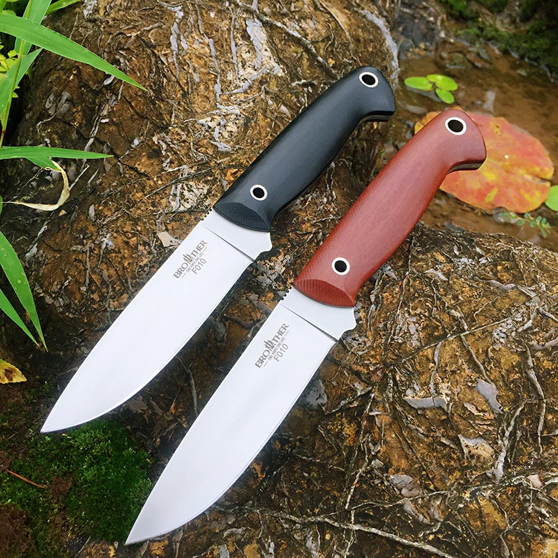 [Minghong Brother F010 ] Fixed Blade Bushcraft Knife Full tang Hunting Straight Knives Camping tactical Survival Knife Tool