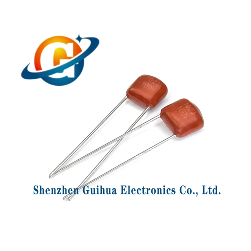 100 PCS capacitor de filme de metal CBB 100V102J 0.001 UF 1NF 1000PF P = 5
