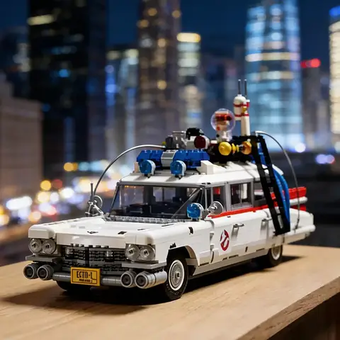 New In Stock Ghostbuster Ecto-1 Building Blocks Car Model  Bricks for  Adults Toys Halloween Christmas Gifts