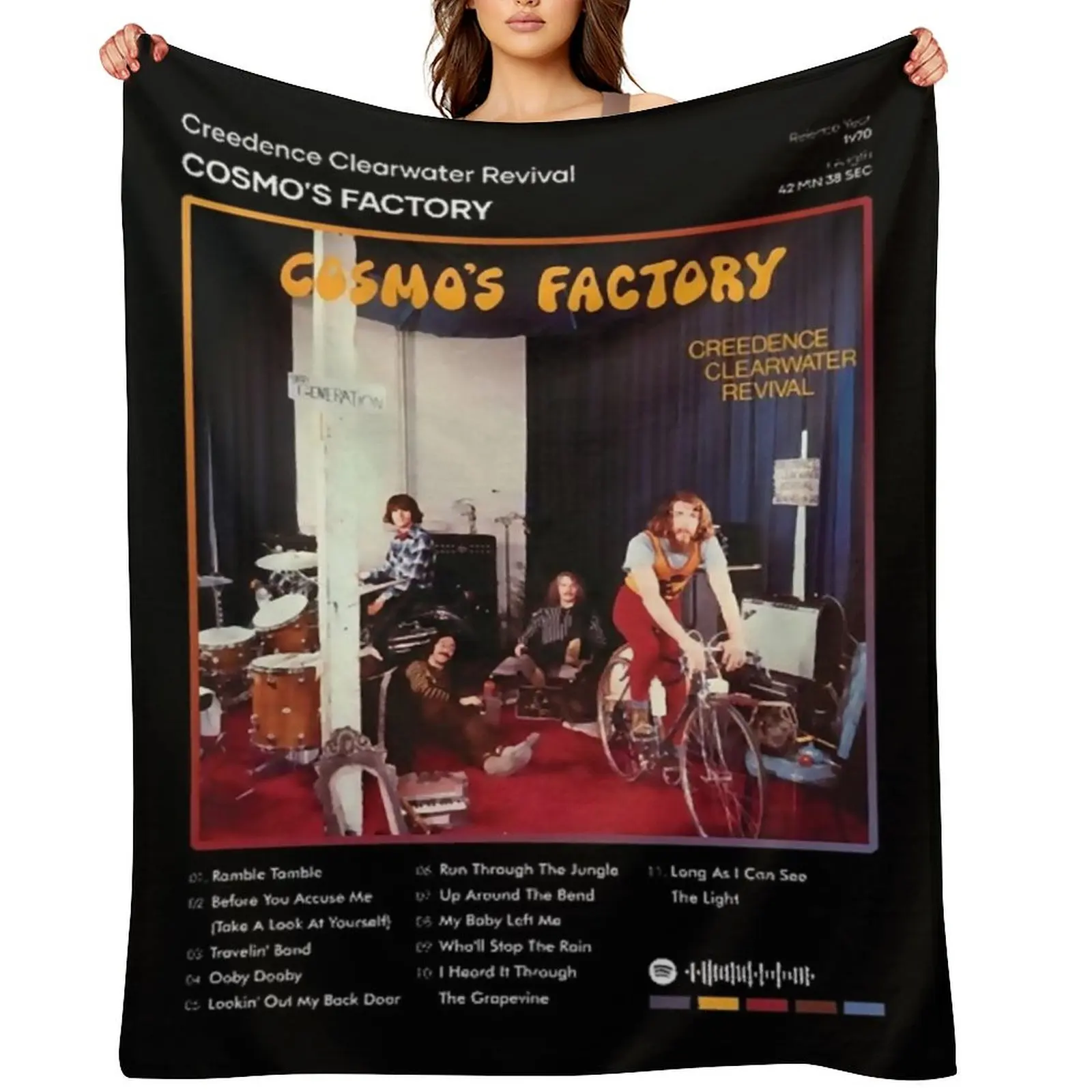 

Creedence Clearwater Revival - Cosmo's Factory Tracklist Album (1) Throw Blanket Hair Nap Quilt for babies Blankets
