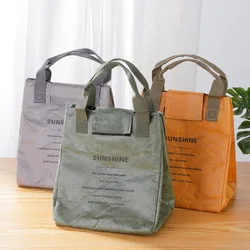 Paper Lunch Bag Waterproof Insulation Bag Lengthen and Thicken Aluminum Foil Japanese Handbag Office Worker Student Hot Sale