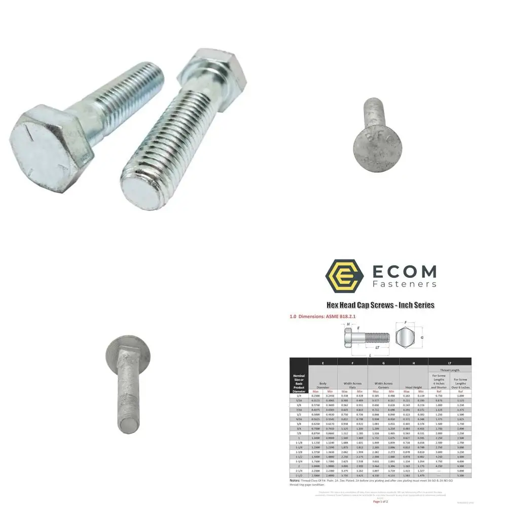 

Grade 5 Zinc Plated Steel Hex Cap Screws, 5/16-18 UNC, 1-3/8 Length, 100 Pack, Coarse Thread, Partial Thread