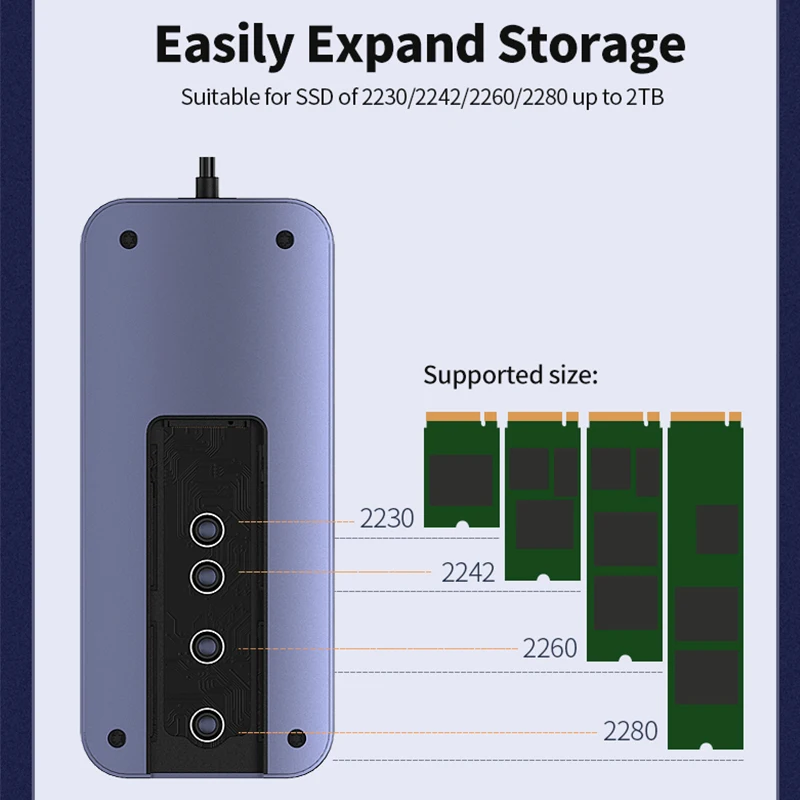 USB C MST HUB HDMI 4K60HZ DisplayPort 4K 60HZ Stasiun Dok dengan USB3.2 GEN2 10G HUB Tipe C Gigabit Ethernet Pembaca Kartu M.2 SDD