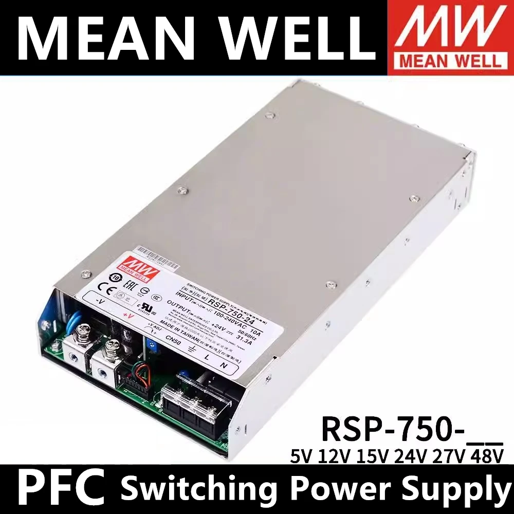 MEAN WELL RSP-750-5 RSP-750-12 RSP-750-15 RSP-750-24 RSP-750-27 RSP-750-48 Single Output with PFC Function  Profile Power Supply