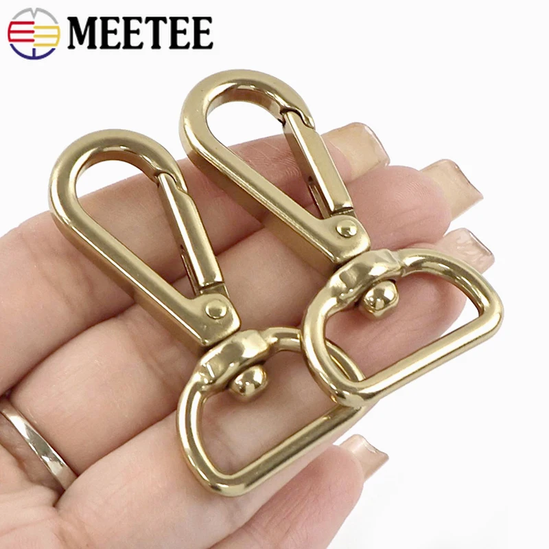 2/5/10 pezzi Meetee fibbia in metallo per tracolla girevole chiusura a moschettone in ottone grilletto fibbie a scatto tessitura collegare gancio accessori fai da te