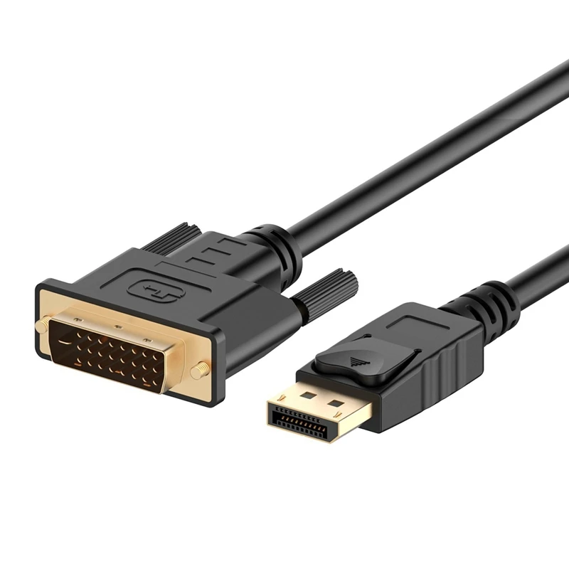 Displayport (DP) To DVI Cable, Gold Plated, 6 Feet