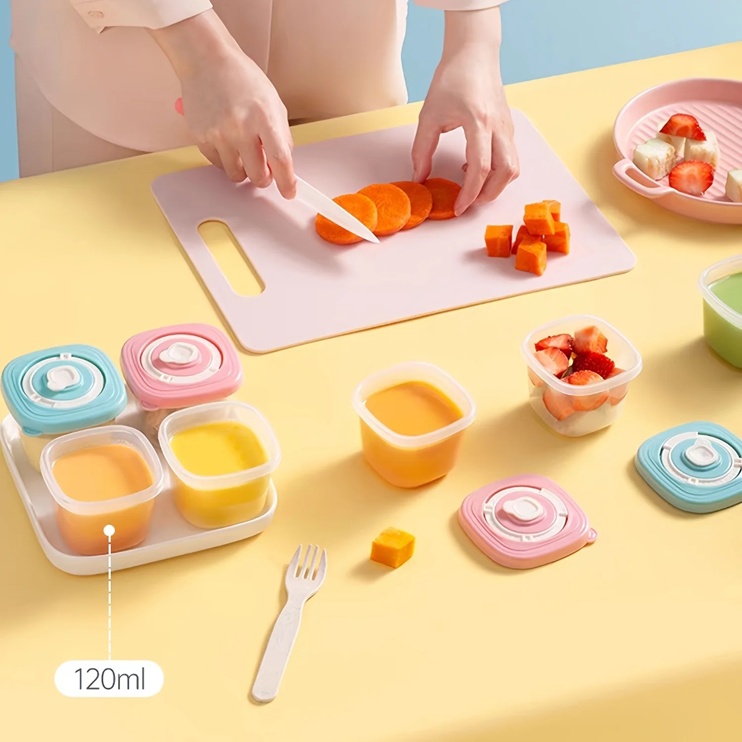 

Baby snack storage box, airtight snack container for freezing, portable complementary food box, suitable for travel and picnics