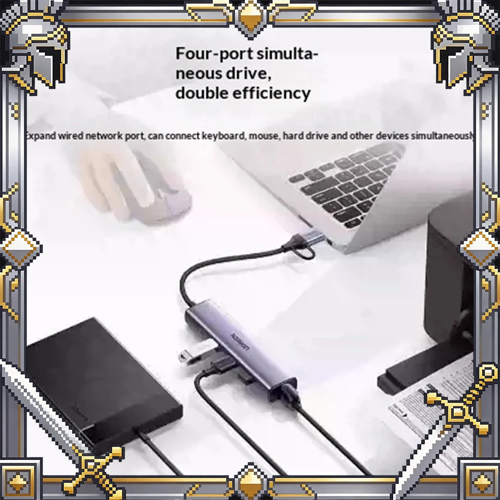 UGREEN 15623 Expansion Dock Laptop Docking Stations,Splitter External Type‑C Powered Hub Adapter Multi‑Function Converter
