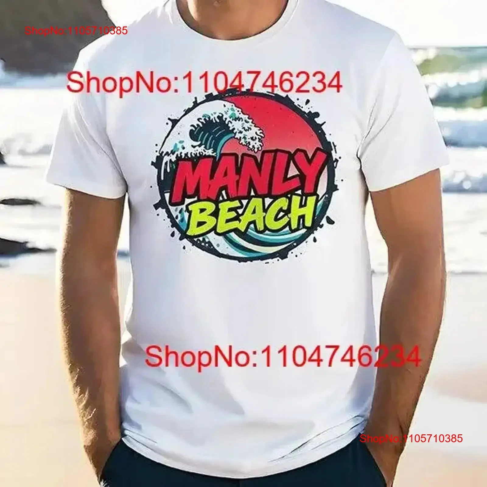 Cool Surf T Shirt MANLY BEACH Sydney NSW Surfing Aussie Souvenir Print vintage Washed designer clothes graphic homme vintage