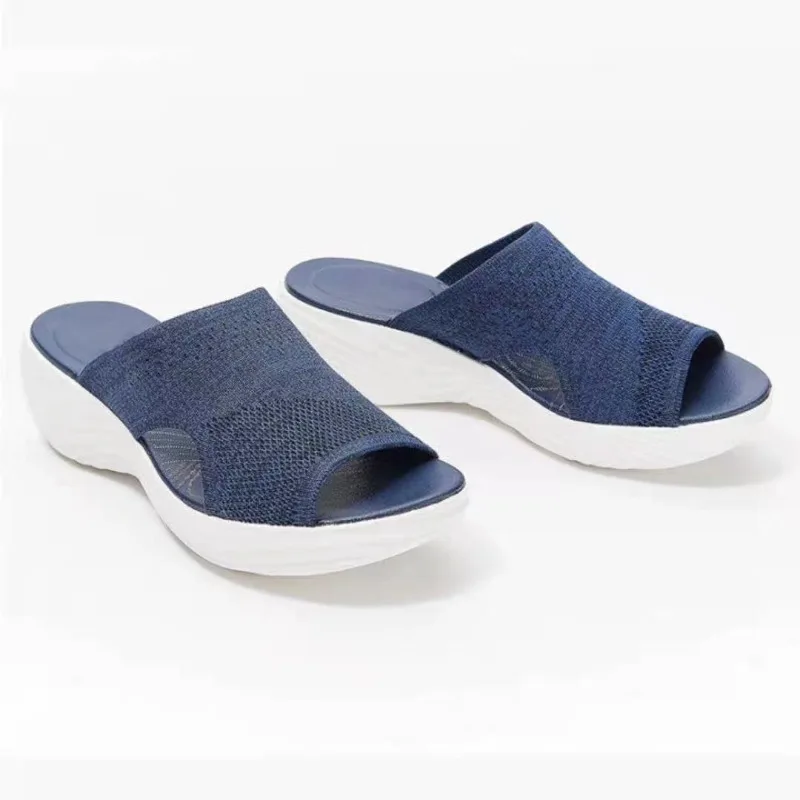 

New Style Slippers Women Casual Open Toe Breathable Outdoor Beach Platform Sandals Plus Size 43 Solid Color Wedges Shoes Sandals