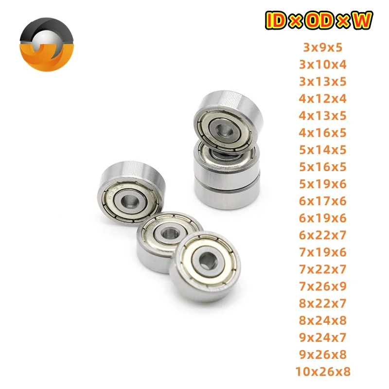 10 unidades/pacote 624ZZ 4x13x5mm Rolamento de esferas em miniatura 623ZZ 3x10x4 625ZZ 5x16x5 626ZZ 6x19x6 627ZZ 7x22x7 628ZZ 8x24x8 629ZZ 9x26x8