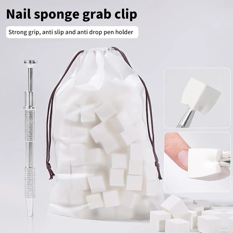 20/50pcs Bohnen kürbis Würfel Farbverlauf Nägel Schwämme Nagel Gel politur Klopfen Färbe werkzeug Edelstahl vier Krallen Schwamm clip