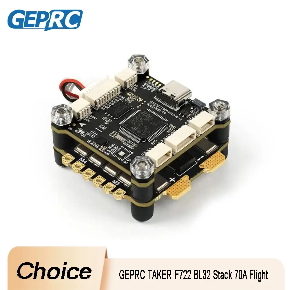 

GEPRC TAKER F722 BL32 Stack 70A Контроллер полета Воздушный блок подключения 3-6S LiPo 9V2.5A 5V3A BEC FPV