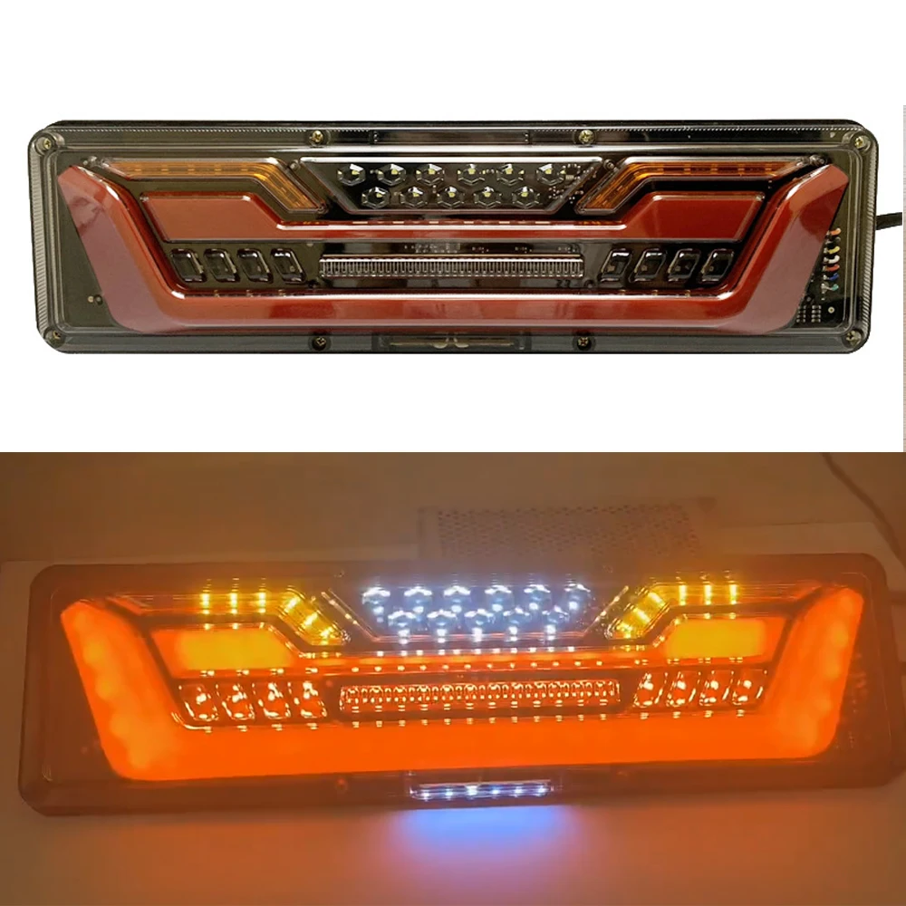 12/24V Truck Led Rear Tail Light Trailer Warning Lights Rear Taillight Stop Lorry Bus Brake Reverse Turn Indicator External Lamp