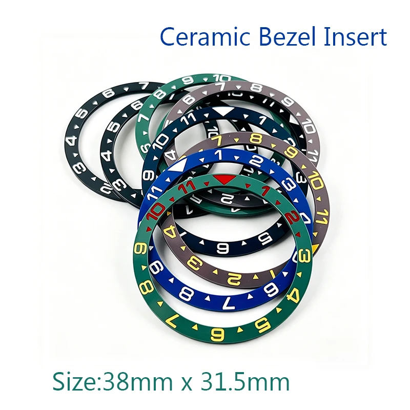 

38mmx31.6mm Ceramic Watch Bezel Insert Fit Seiko SKX007 SKX009 SRPD Watch Cases NH35 NH36 Movements Watch Replace Parts
