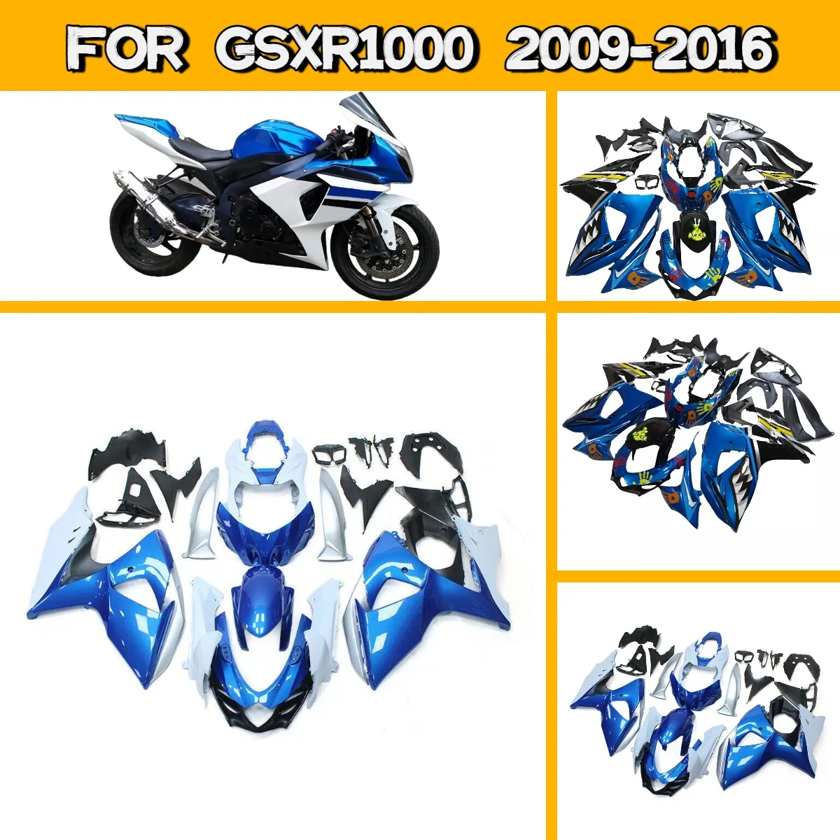 Injection Mold Motorcycle Fairings 2009-2016 GSXR 1000 ABS Advanced Fairing Kit for 09-16 Suzuki GSXR1000 Body Parts