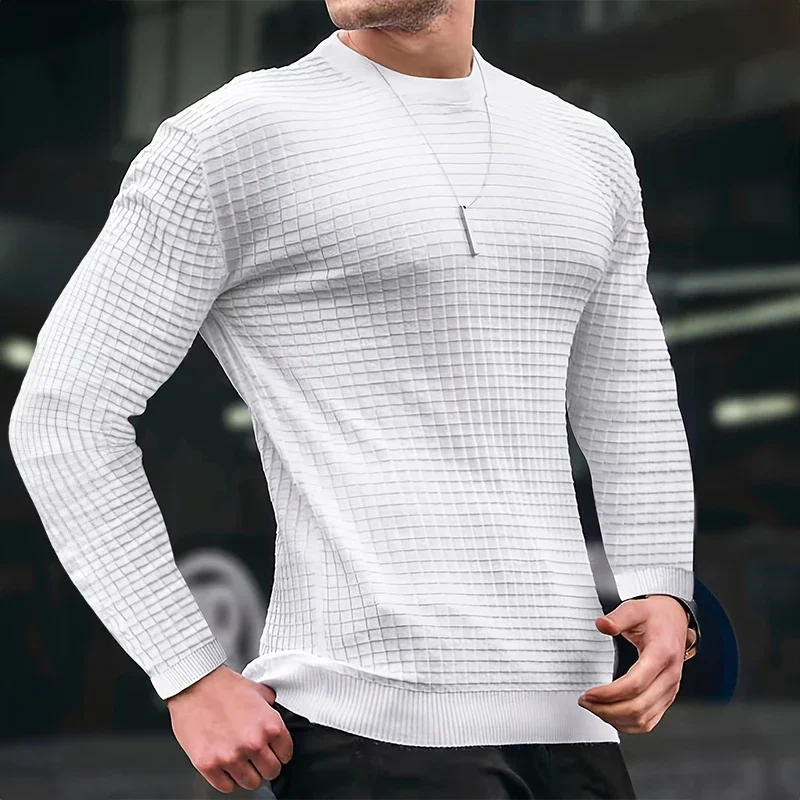 2024 New Running T-shirt Spring Summer Period Long Sleeve Cultivate Ones Morality Men T-shirt O-neck Solid T Shirt Men Clothing