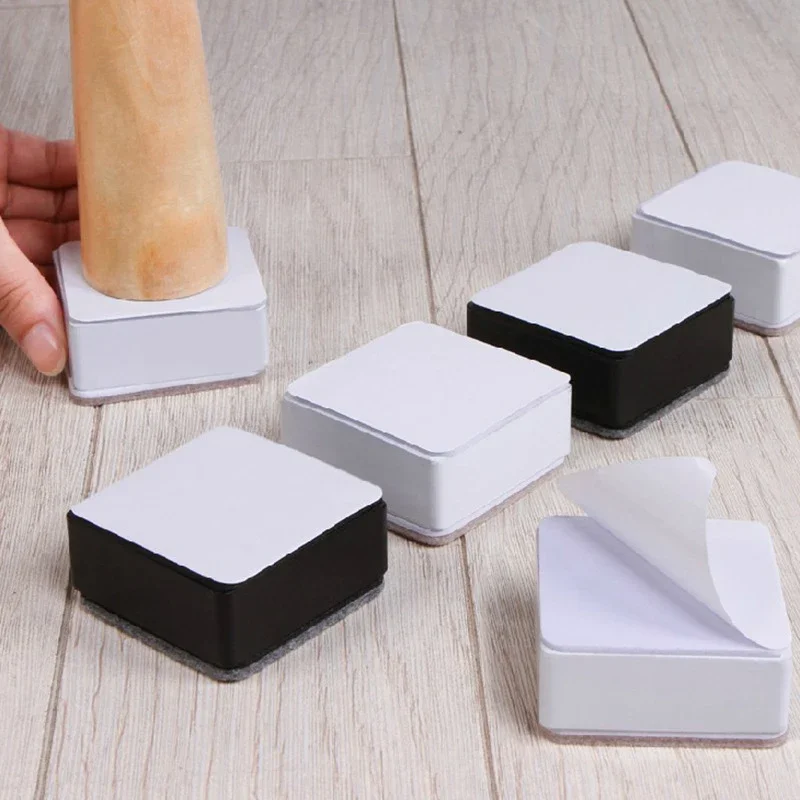 Table Leg Heightening Pad  Black WhiteShape Round Square Silent and Wear-resistant Protects The Floor Carbon Steel felt