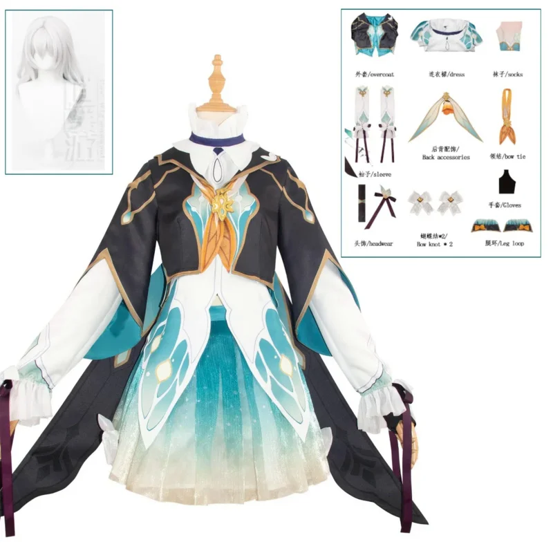 Game Honkai: Star Rail Firefly Cosplay Costume Clothes Wig Uniform Cosplay Penacony The Iris Family Halloween Party Woman Outfit