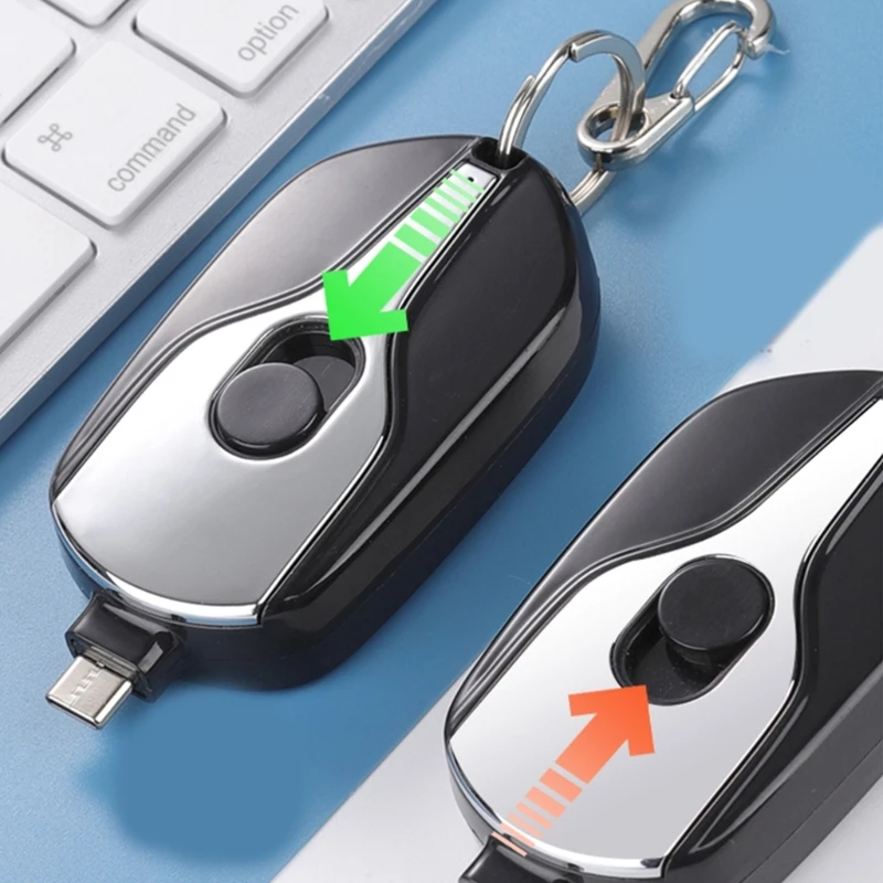 Portable Mini Type-C Power Bank case Keychain Emergency Charger for Type-C Android Smartphone Power Bank case no Battery