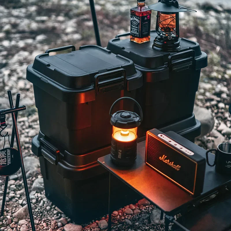 Boîte de rangement en plastique EvaluCar avec couvercle, boîte de rangement de camping en plein air, boîte de matériel de pêche, cachette d'intensification