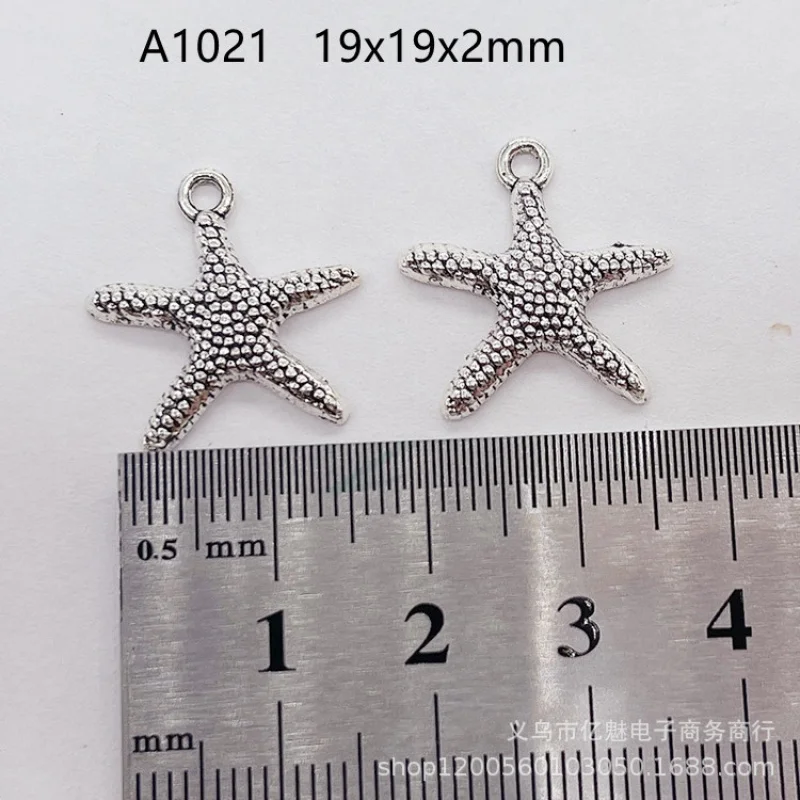Factory Direct Sales 100Pieces Combined with Ornament Marine Life Starfish Pendant Bracelet Necklace Clothing Pendant Materials