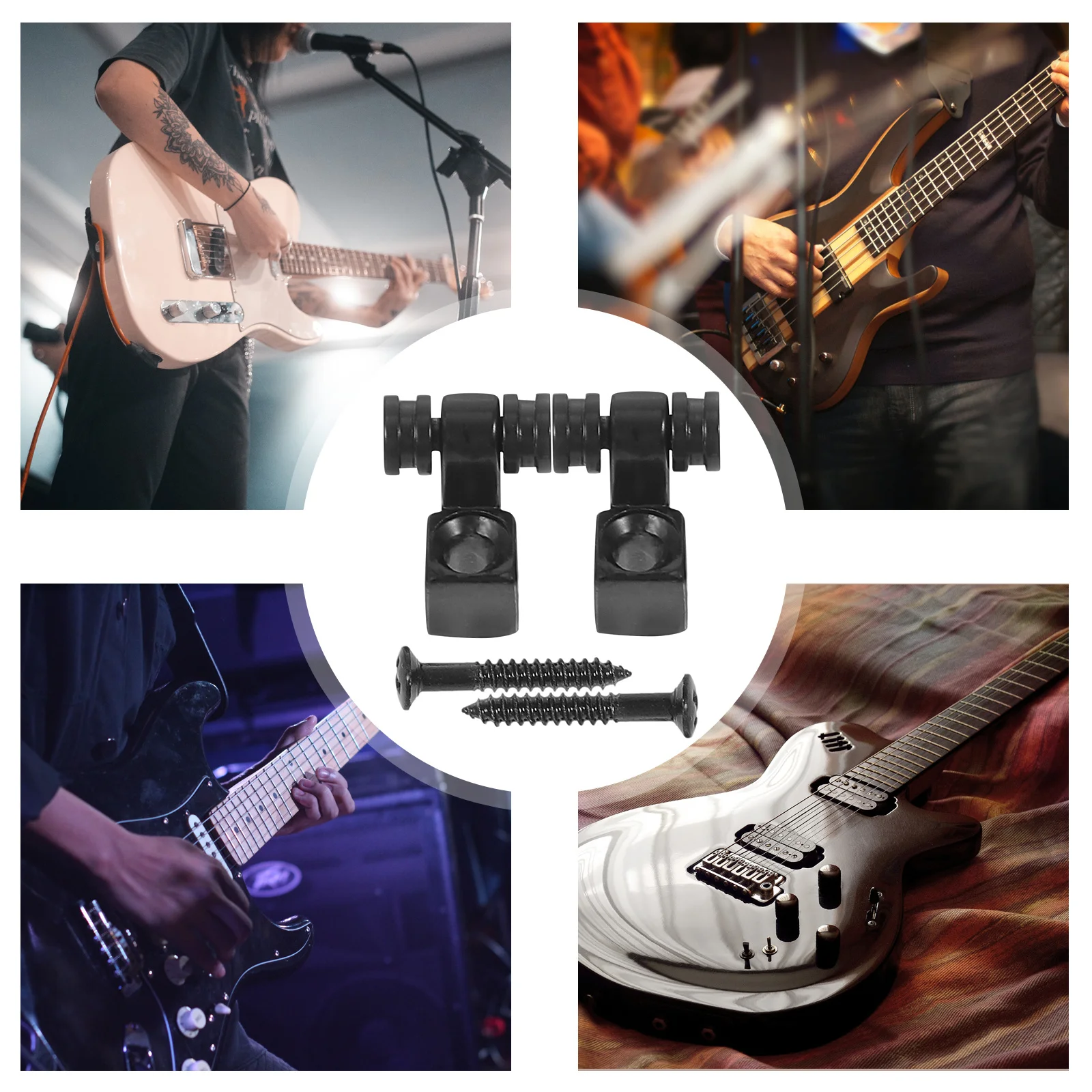 

2 set Electric Guitar String Retainers Metal Zinc Alloy Steel String Guides For Guitar Replacement Parts Accessory