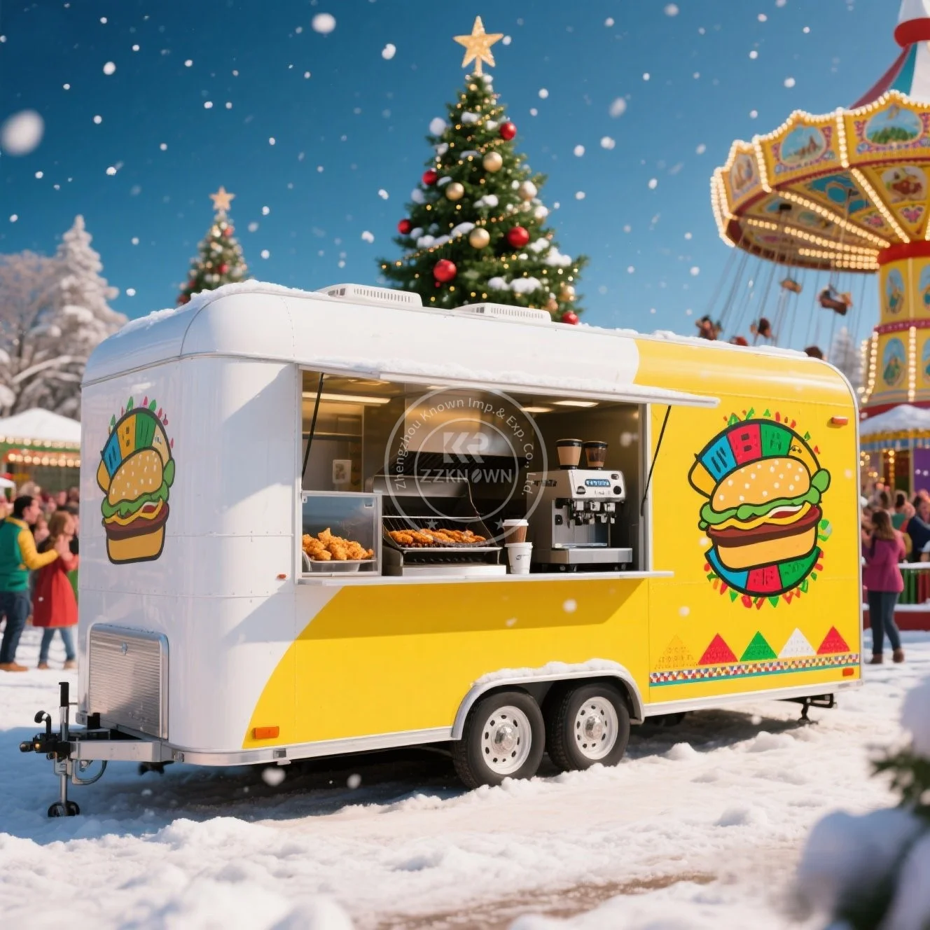 Modelo de camión de comida de tamaño personalizado, cocina móvil, camión de helados, carrito de café, furgoneta de comida, remolques de Catering de concesión