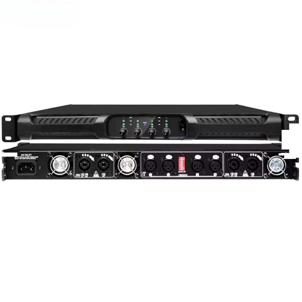 Power 4Ω 500W 4 Channel Digital Audio PFC Class D DSP Amplifier Sound Equipment
