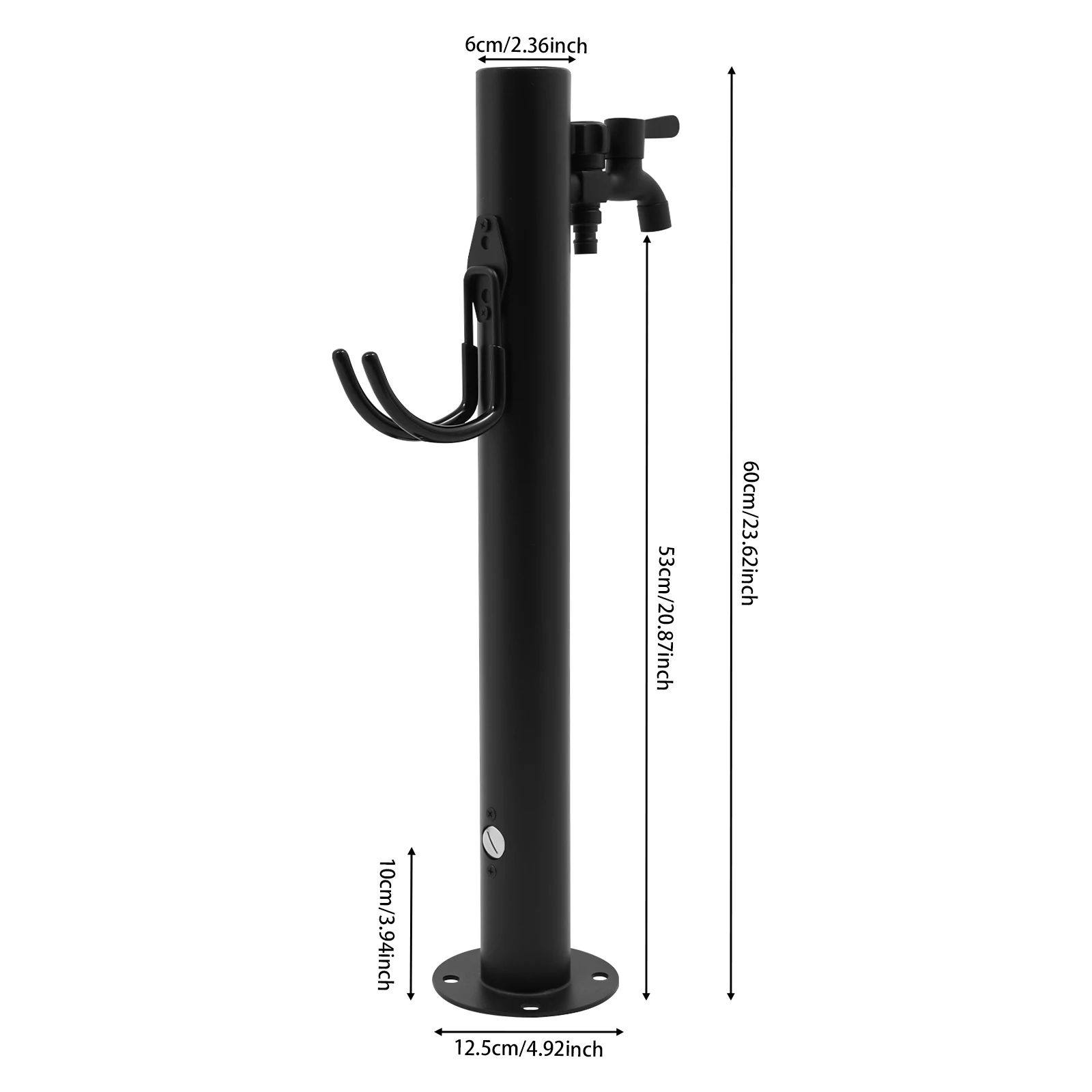 

Water Column Faucet, Outdoor Column Faucet, Garden Column Faucet with 2 Outlets&Switches